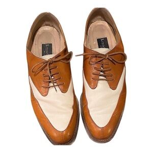 1980s Kenneth Cole Brown and White Men’s Oxfords Size 9M